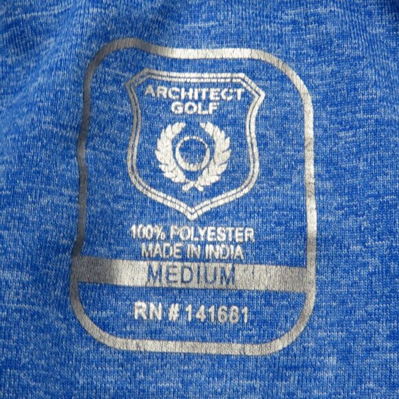 Architect Golf Polo Shirt Mens Medium‎ Blue Short Sleeve - Picture 3 of 4